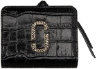 Marc Jacobs Black 'The Croc-Embossed Mini Compact' Wallet