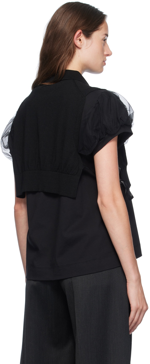 Simone Rocha Black Embellished Knit Vest