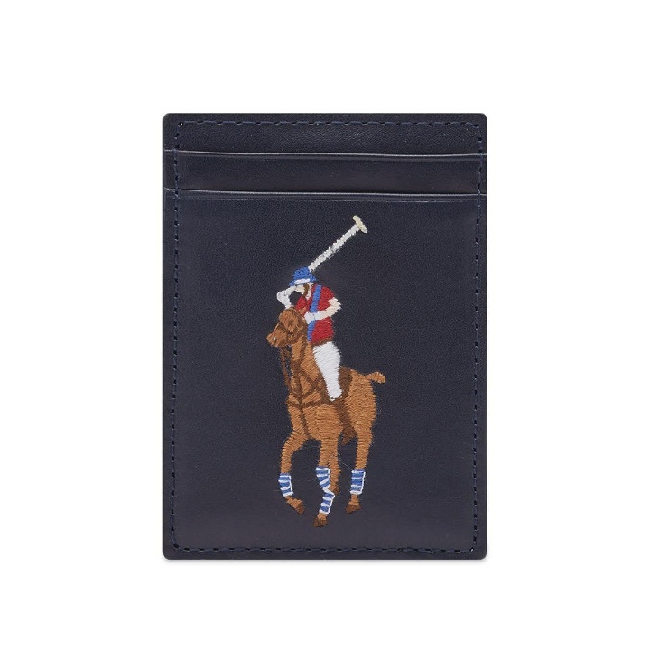 Photo: Polo Ralph Lauren Men's Pony Player Mag Safe Card Holder in Navy/Multi Pony