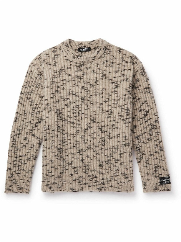 Photo: Raf Simons - Space-Dyed Ribbed-Knit Sweater - Neutrals