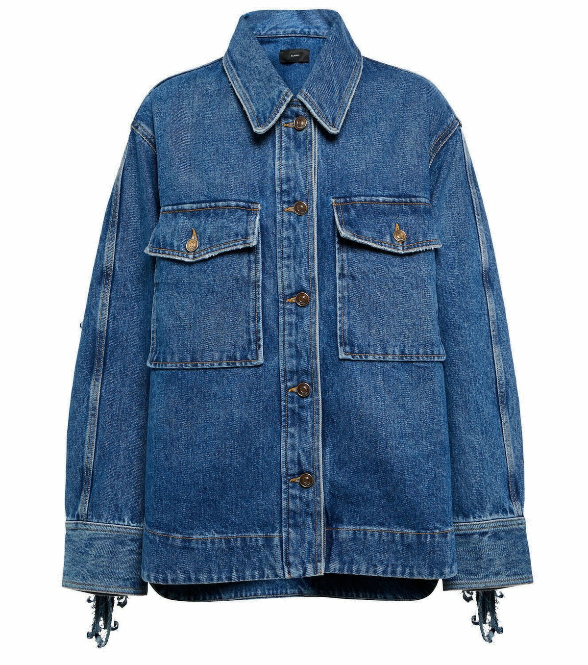 コート ALANUI Midnight blue wool blend Electric Fringes coat Alanui Electric Fringes Knitwear Coat In Blue - 57% Off