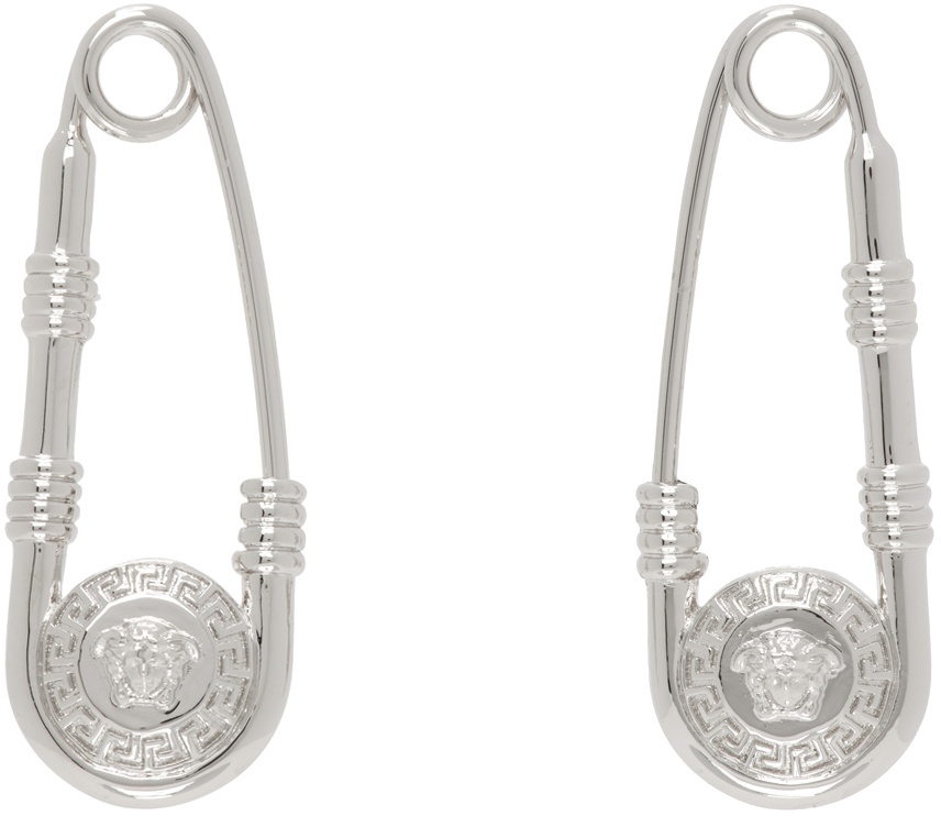 Photo: Versace Silver Safety Pin Earrings