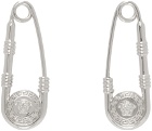 Versace Silver Safety Pin Earrings
