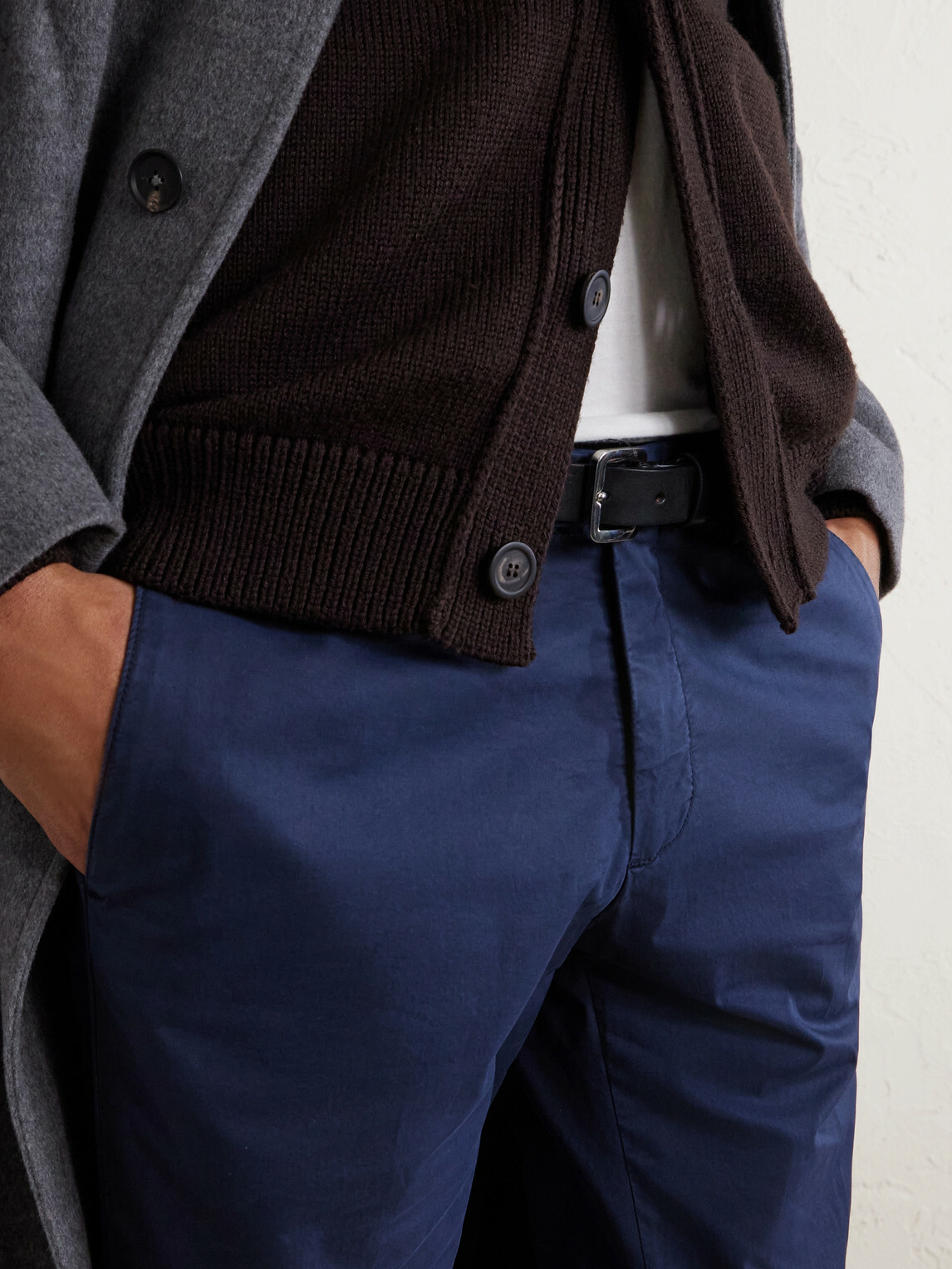 Boglioli - Tapered Cotton-Blend Trousers - Blue
