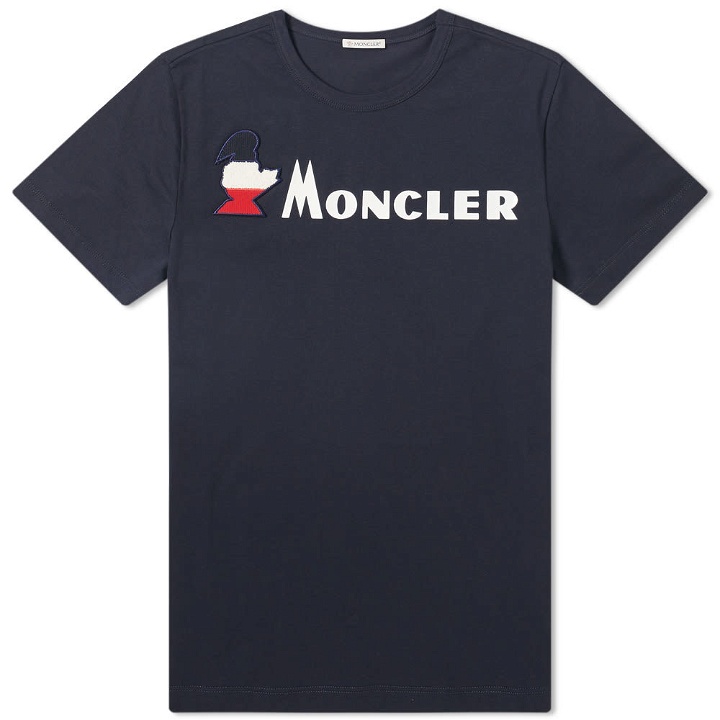 Photo: Moncler Retro Slogan Logo Tee