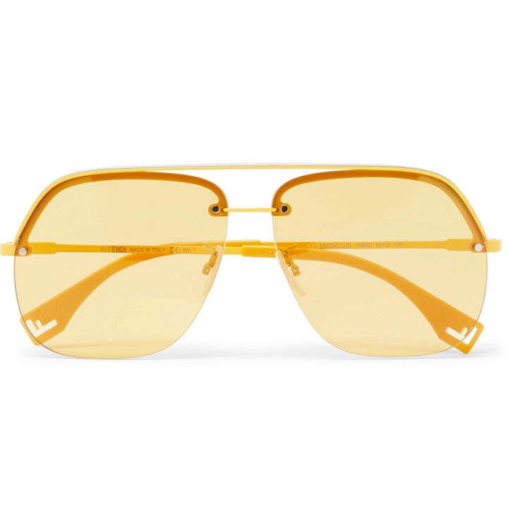 Photo: Fendi - Aviator-Style Gold-Tone and Acetate Sunglasses - Yellow
