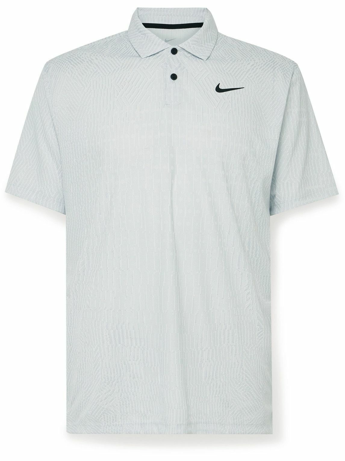 Nike Tiger Woods Collection Dri-Fit Golf White/Grey Stripe Polo