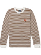 Billionaire Boys Club - Appliquéd Striped Cotton-Jersey T-Shirt - Brown