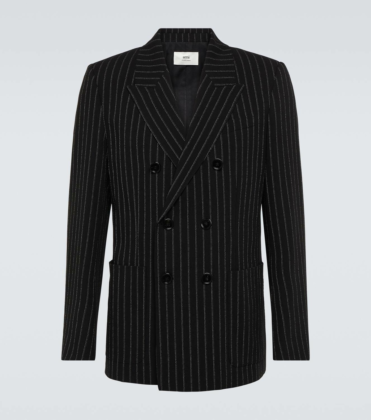 Ami Paris Pinstripe double-breasted wool blazer AMI