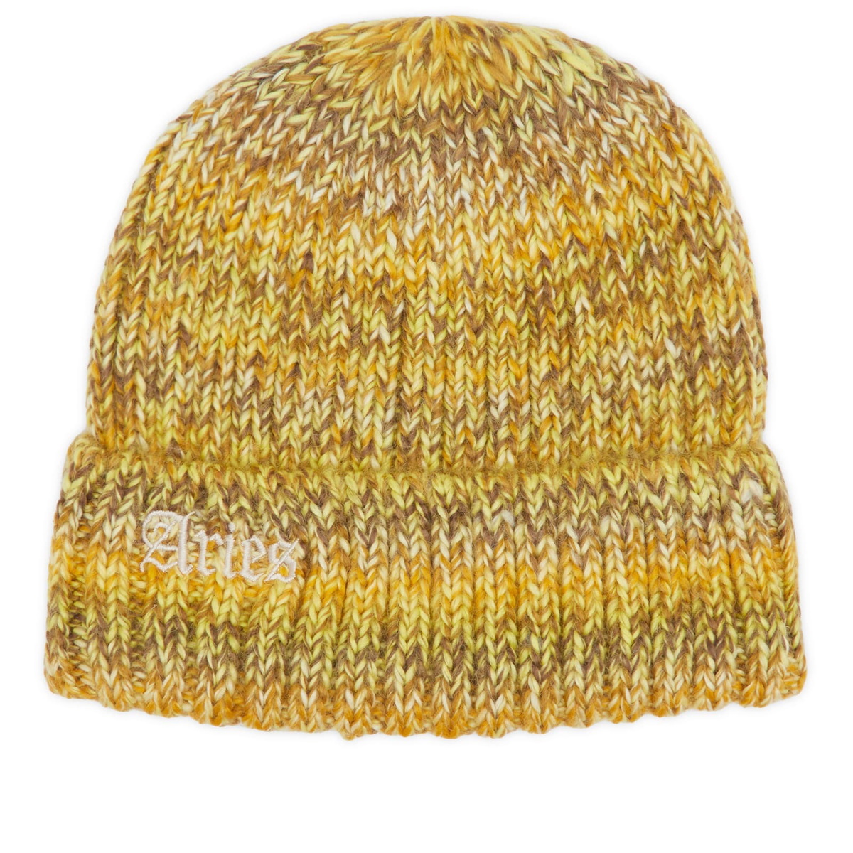 Aries Women's Rib Knit Space Dye Beanie in Lime 