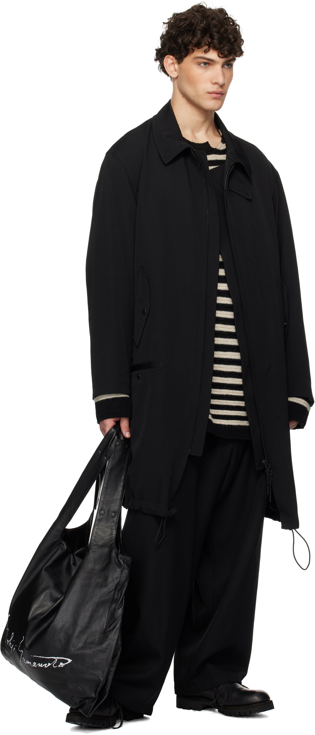 YOHJI YAMAMOTO Black Infinite Signature Tote Yohji Yamamoto