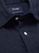 DRAKE'S - Linen Shirt - Blue