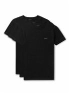 Paul Smith - Three-Pack Slim-Fit Logo-Print Organic Cotton-Jersey T-Shirts - Black