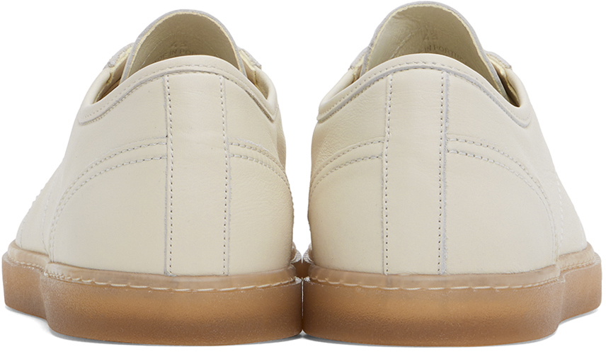 【関税込み】LEMAIRE ホワイト Linoleum Laced Up スニーカー Clay White Linoleum Basic Laced Up Trainers | LEMAIRE