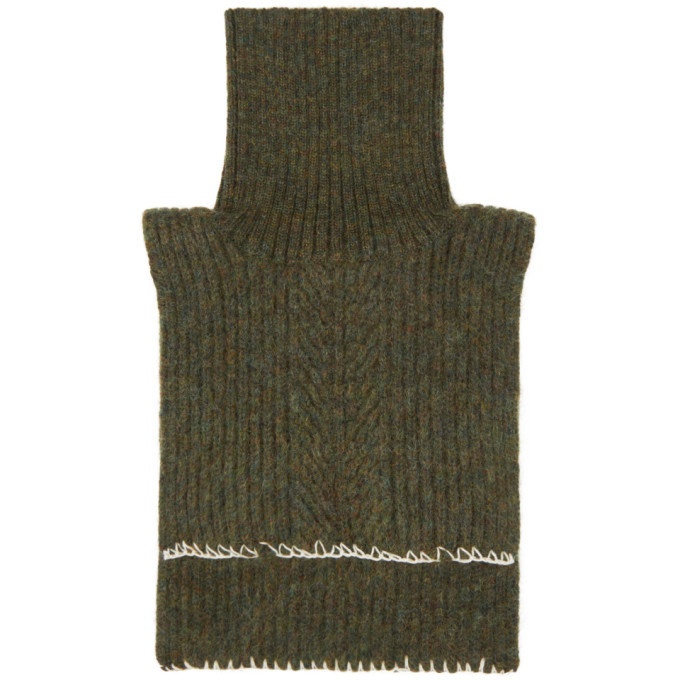 Photo: Maison Margiela Green Wool and Mohair Neck Warmer Scarf