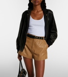 Nour Hammour Leontine leather shorts