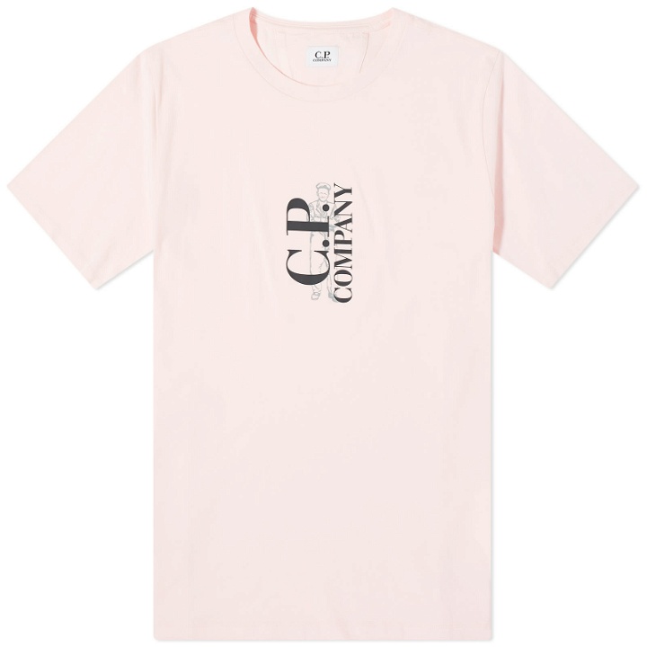 Photo: C.P. Company Men's Sailor Logo T-Shirt in Heavenly Pink