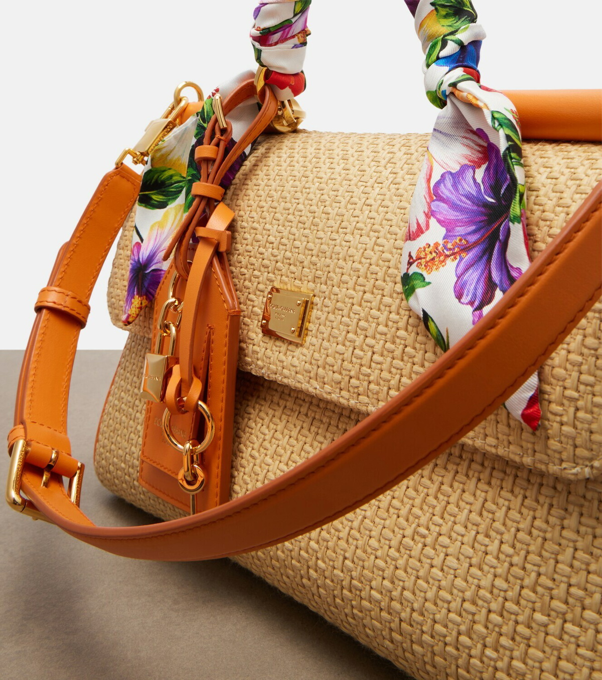 Dolce&Gabbana Sicily Small raffia shoulder bag