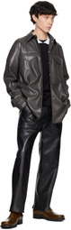Nanushka Green Olavi Vegan Leather Shirt