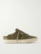 Golden Goose - Soul Star Leather-Trimmed Distressed Suede Sneakers - Green