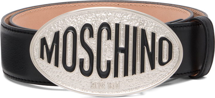 Photo: Moschino Black Logo Hardware Belt