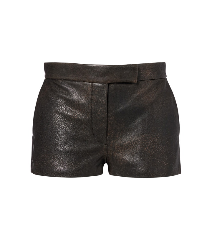 Photo: Alex Perry Low-rise leather micro shorts