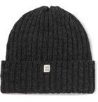 MAN 1924 - Ribbed Mélange Wool Beanie - Gray