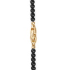 David Yurman - Cross Station Onyx and 18-Karat Gold Beaded Bracelet - Black