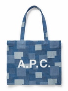 A.P.C. - Diane Logo-Print Patchwork Stonewashed Denim Tote Bag