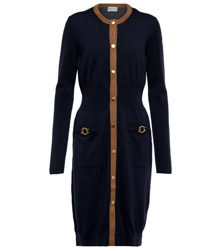 Photo: Moncler - Logo wool-blend midi dress