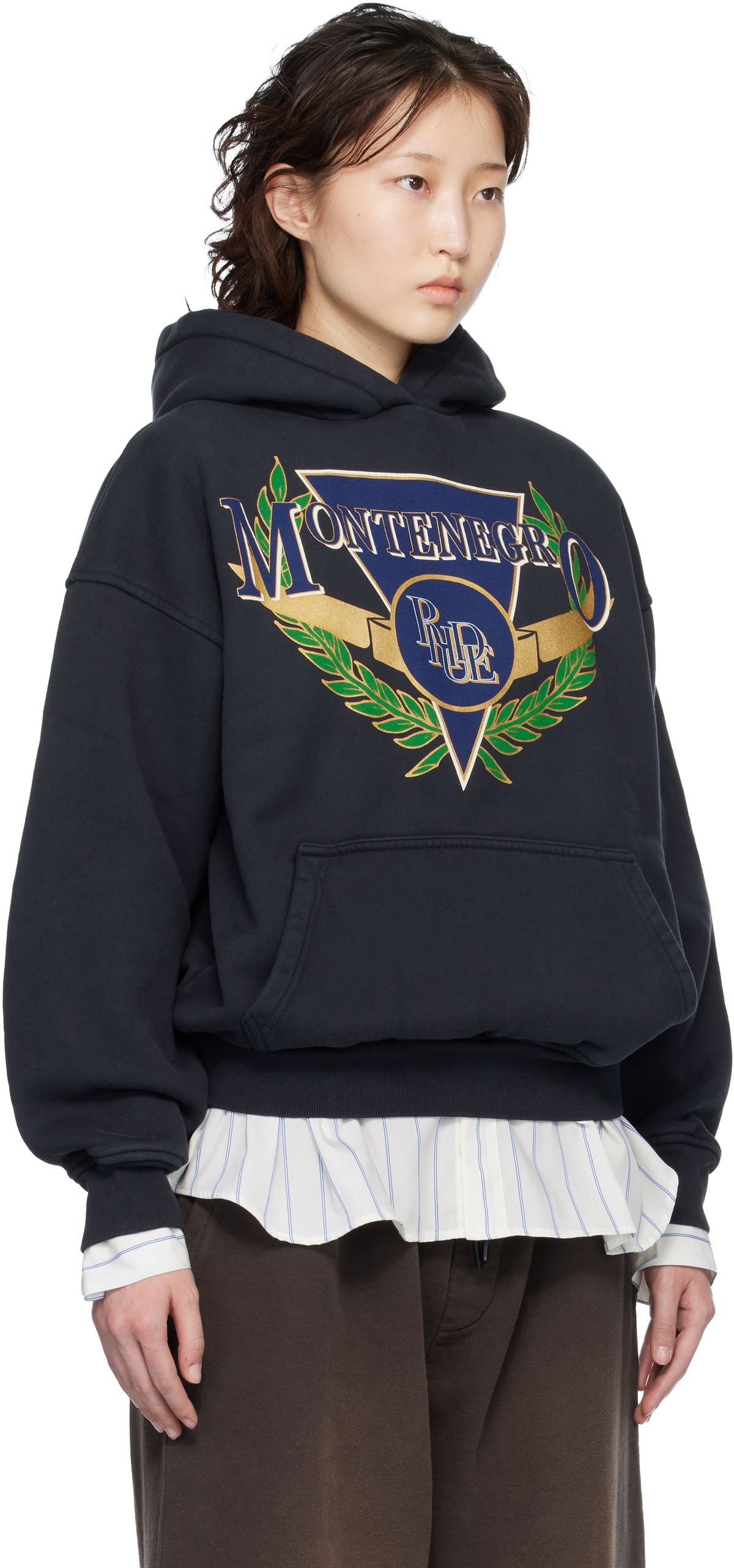 Rhude Black Montenegro Regatta Hoodie