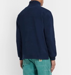 adidas Originals - Samstag Logo-Appliquéd Fleece Half-Zip Sweatshirt - Blue