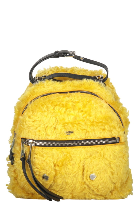 New never used …. Moschino Yellow Furry Fur  Backpack Moschino | Bags | Sold Moschino Yellow Mohair Blendfur  main image 4
