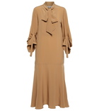 Victoria Beckham - Tie-neck silk crêpe midi dress