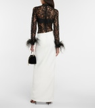 Rasario Fringed lace and crêpe gown