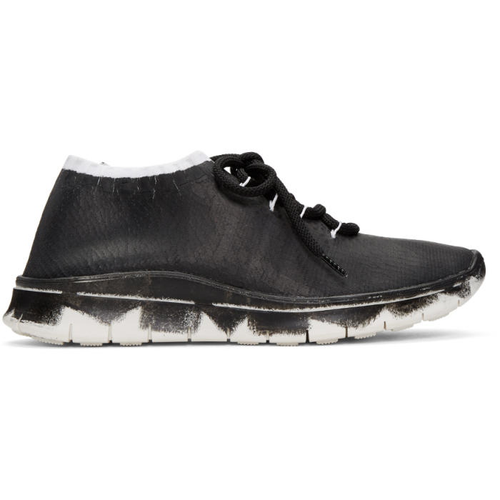 Photo: Maison Margiela Black Painted Knit Sneakers