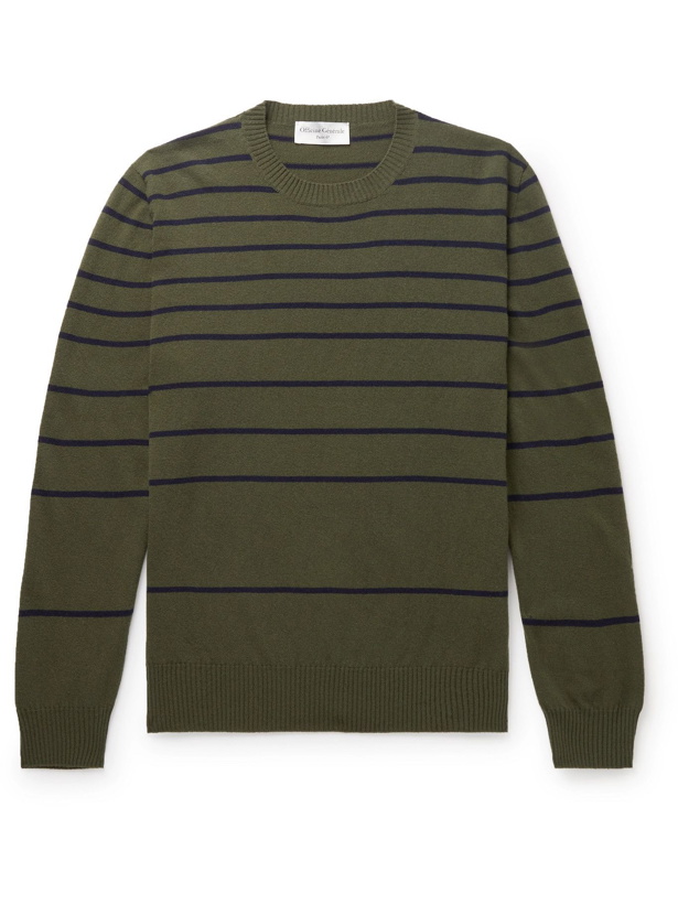 Photo: OFFICINE GÉNÉRALE - Marco Striped Wool Sweater - Green