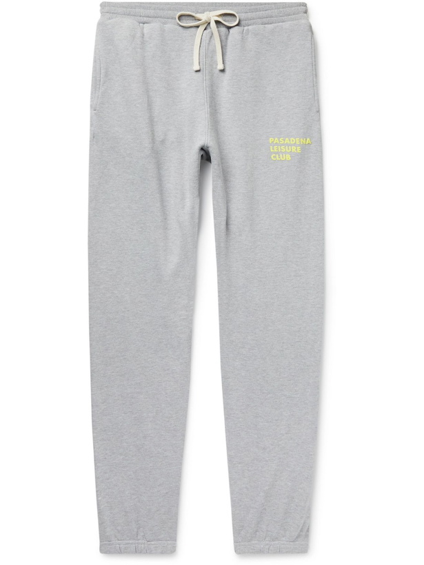 Photo: Pasadena Leisure Club - Logo-Print Cotton-Blend Jersey Sweatpants - Gray