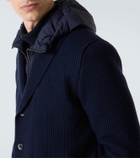 Herno Layered wool and technical cardigan