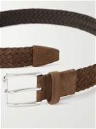 Tod's - 3.5cm Woven Suede Belt - Brown