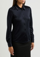 Helmut Lang Satin-jersey Shirt Navy