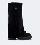 Bogner Turin shearling and suede knee-high boots