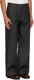 COOR Navy Rigid Semi Wide Jeans