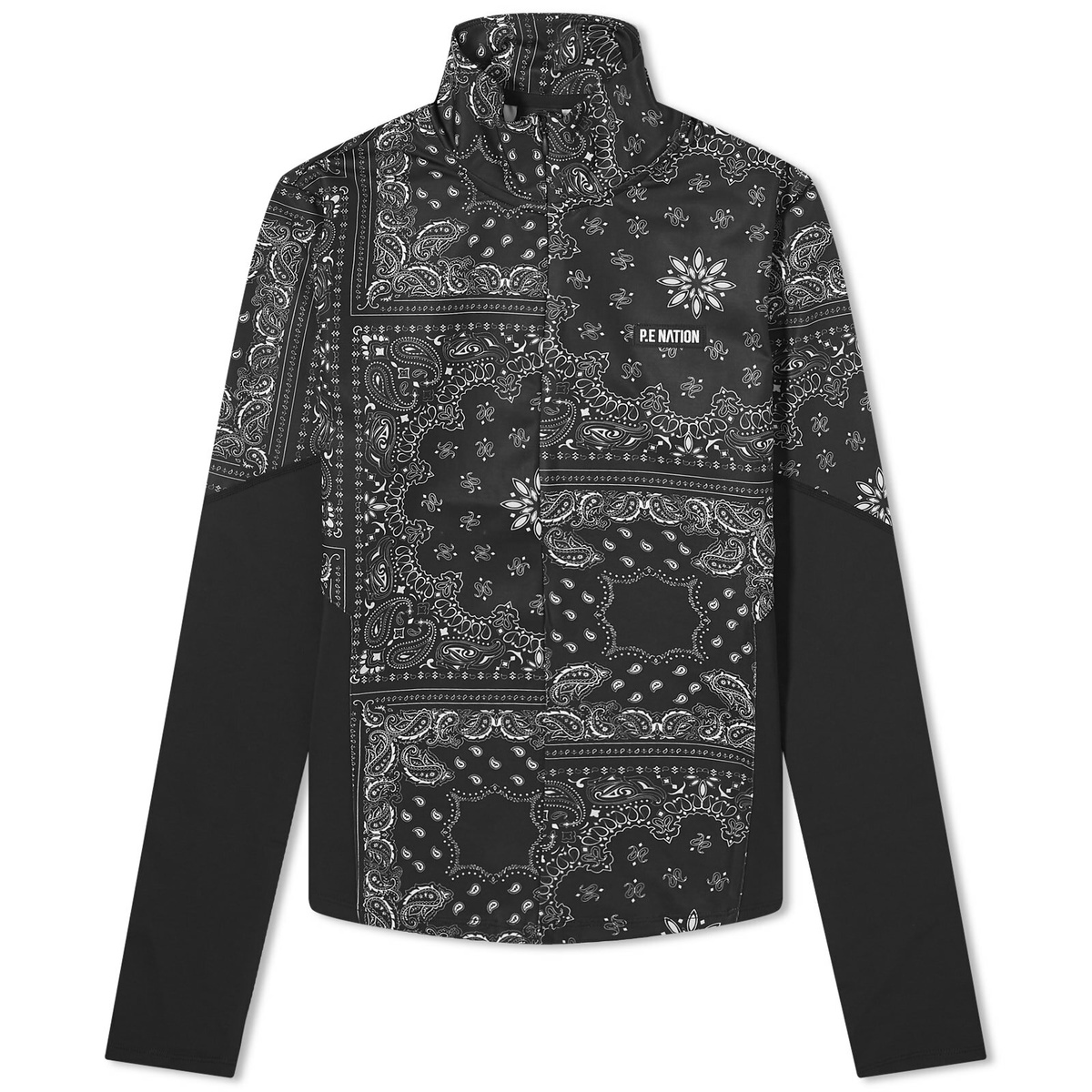 P.E Nation Women's Long Sleeve Niseko Snow Top in Snow Bandana Black