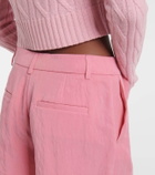 Blumarine Floral-appliqué gabardine shorts