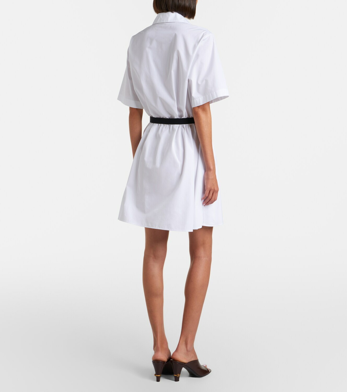 Versace Belted cotton poplin minidress