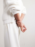 TOM FORD - Ribbed Cashmere and Cotton-Blend Cardigan - Neutrals