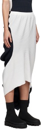 ISSEY MIYAKE Navy & White Aerate Midi Skirt