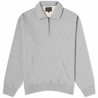 Beams Plus Men's Half Zip Sweat in Heather Grey