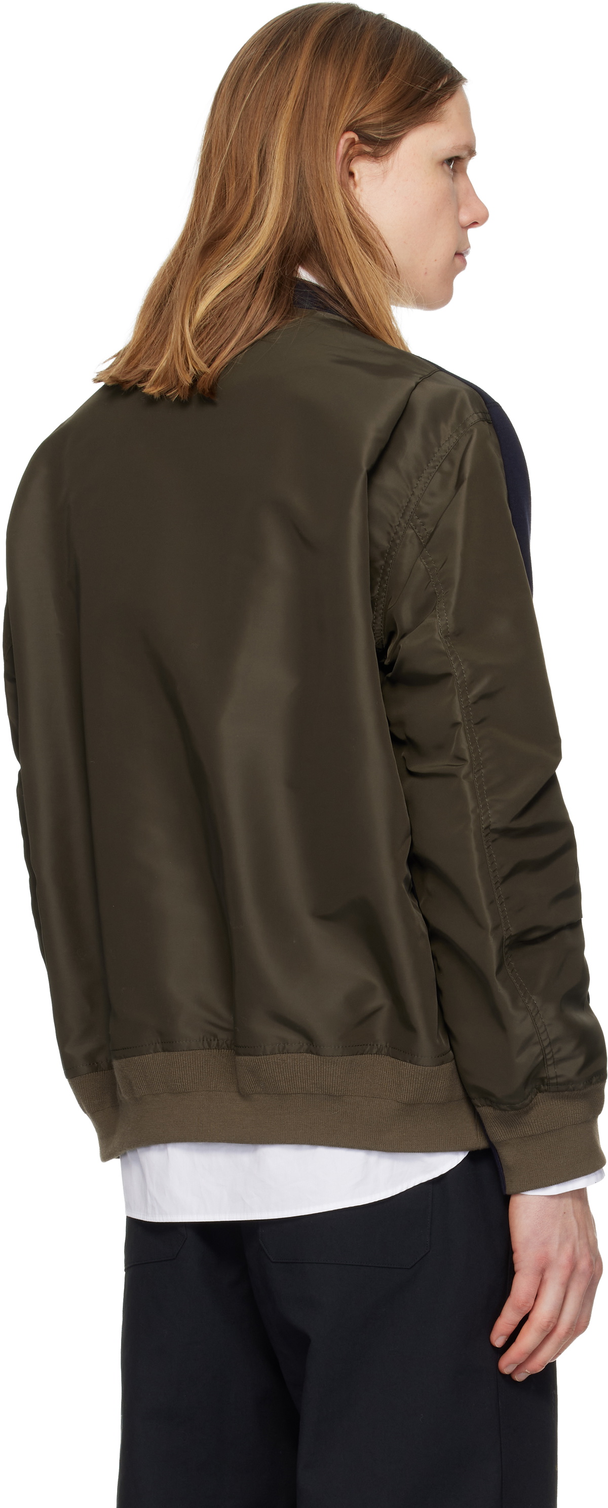 sacai Navy & Khaki Sponge Pullover Sweatshirt